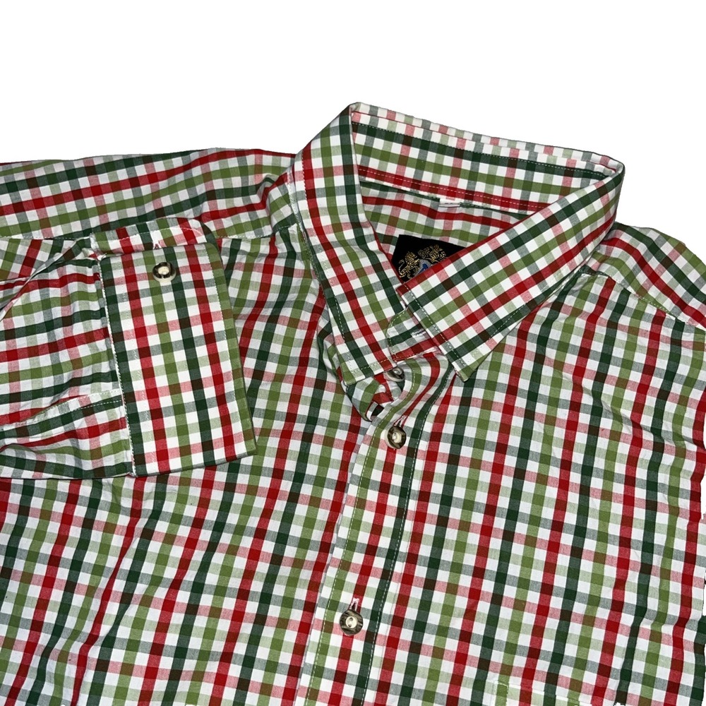 Hammerschmid Men's Red Green Christmas Plaid Shirt 45